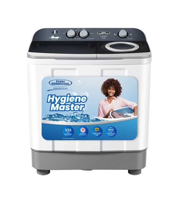 Haier Thermoocol Hygiene Master Top load Semi Automatic, 8kg, Grey, 3 Wash Program, Washing Machine